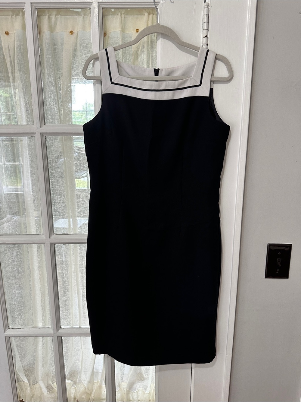 Studio I Black Midi Dress with White Trim